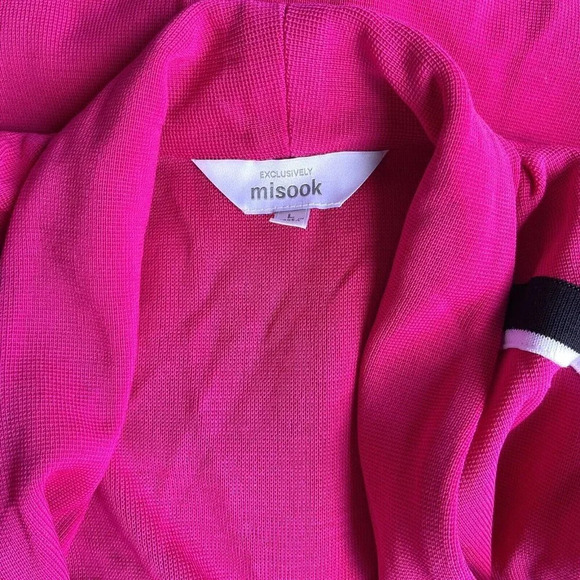 EXCLUSIVELY MISOOK Pink Blazer Size L Knit Long Sleeve Career Office Jacket - Picture 3 of 3